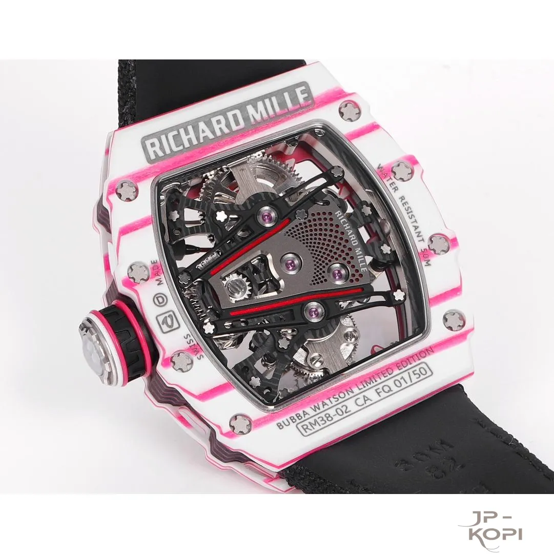 リシャール・ミル RM 38-02 トゥールビヨン Bubba Watson|ピンク×ホワイト TPT® ケース ブラックバンド【RM工場製】 - 画像 (17)