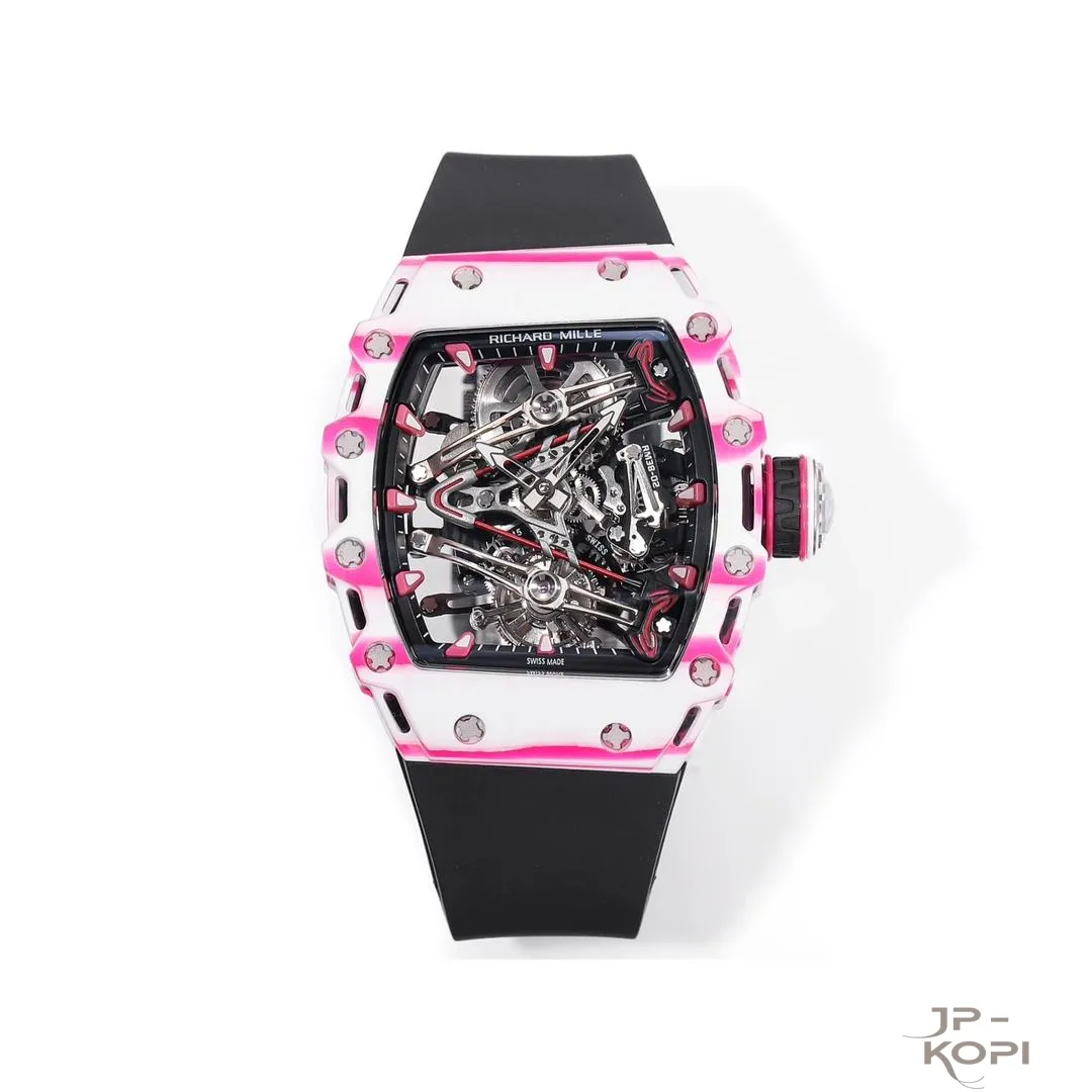 リシャール・ミル RM 38-02 トゥールビヨン Bubba Watson|ピンク×ホワイト TPT® ケース ブラックバンド【RM工場製】 - 画像 (2)