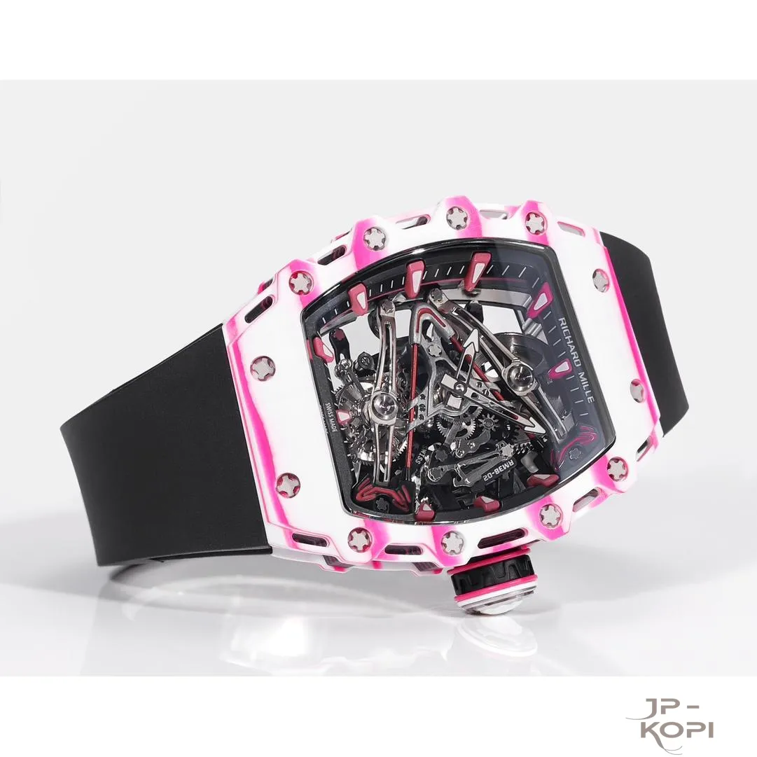 リシャール・ミル RM 38-02 トゥールビヨン Bubba Watson|ピンク×ホワイト TPT® ケース ブラックバンド【RM工場製】 - 画像 (3)