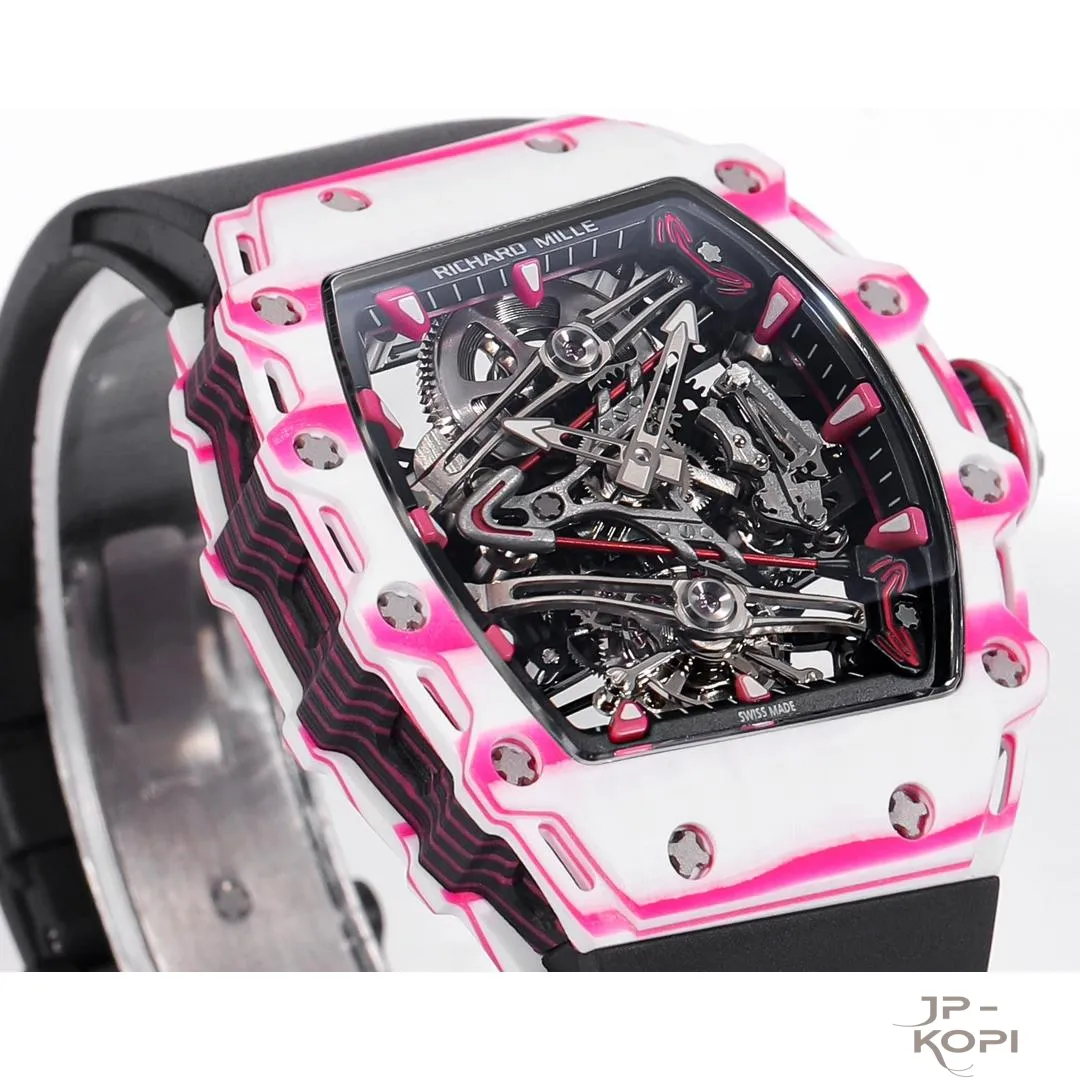 リシャール・ミル RM 38-02 トゥールビヨン Bubba Watson|ピンク×ホワイト TPT® ケース ブラックバンド【RM工場製】 - 画像 (4)