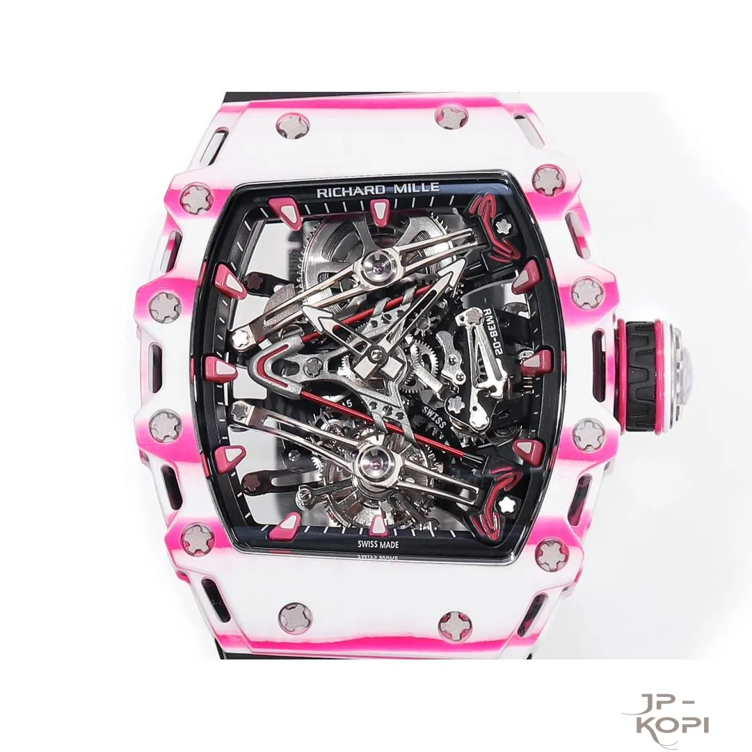 リシャール・ミル RM 38-02 トゥールビヨン Bubba Watson|ピンク×ホワイト TPT® ケース ブラックバンド【RM工場製】 - 画像 (6)