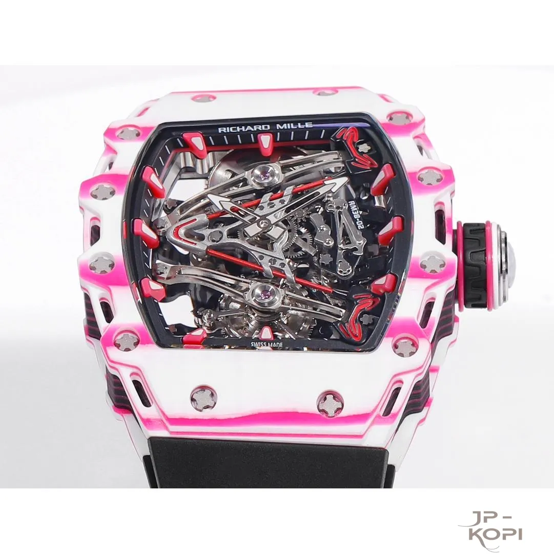 リシャール・ミル RM 38-02 トゥールビヨン Bubba Watson|ピンク×ホワイト TPT® ケース ブラックバンド【RM工場製】 - 画像 (7)