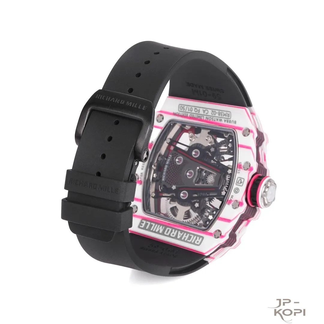 リシャール・ミル RM 38-02 トゥールビヨン Bubba Watson|ピンク×ホワイト TPT® ケース ブラックバンド【RM工場製】 - 画像 (10)