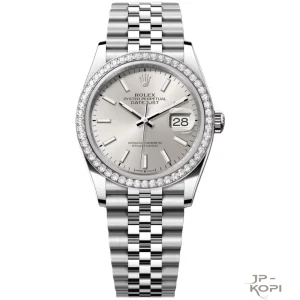 ロレックス デイトジャスト 36mm 126284RBR｜シルバーダイアル × ダイヤモンド × ジュビリーブレス 丹東Cal.3235【VS工場製】