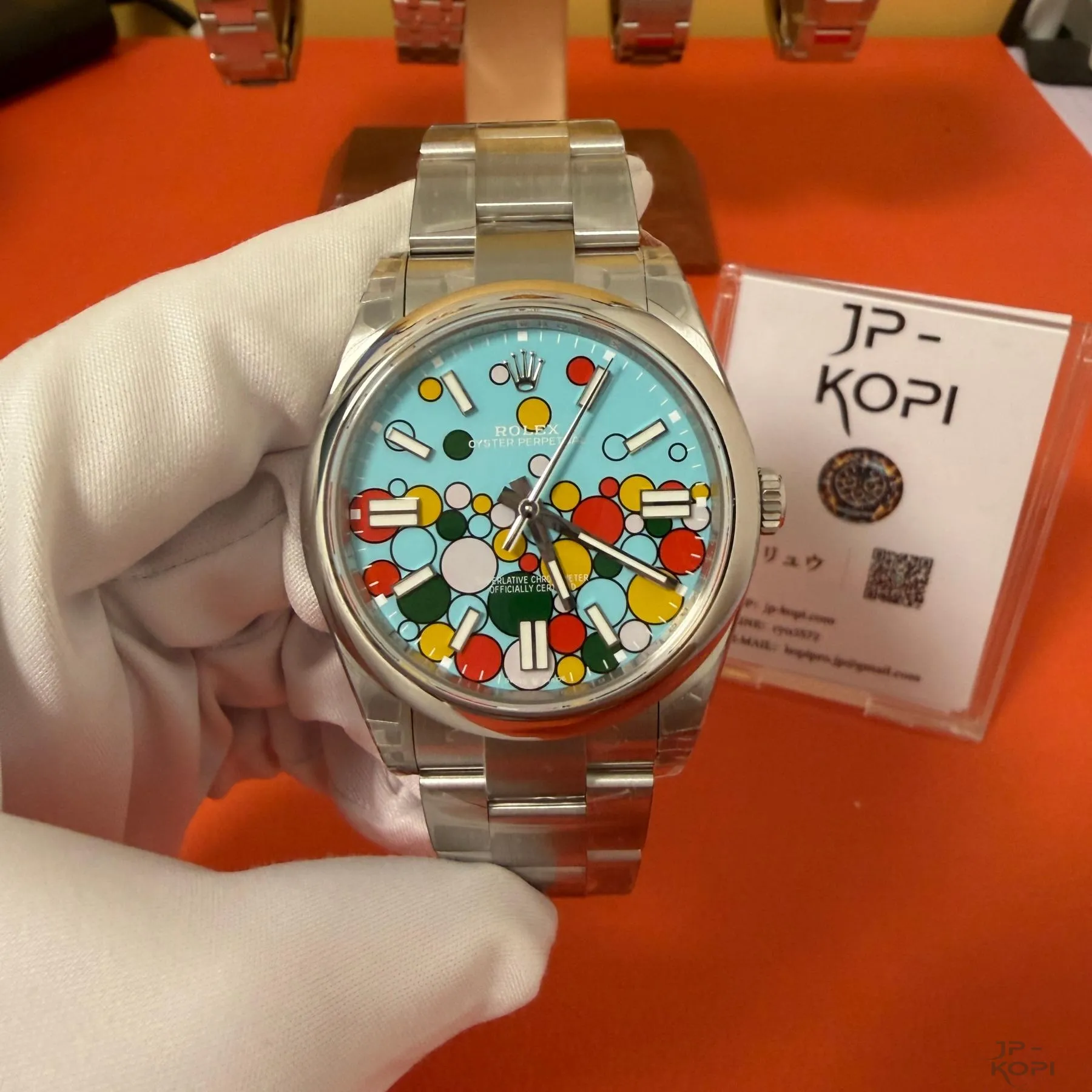 ロレックス オイスターパーペチュアル 124300|セレブレーションモチーフ 41mm ターコイズブルー【VS工場製】 - 画像 (2)