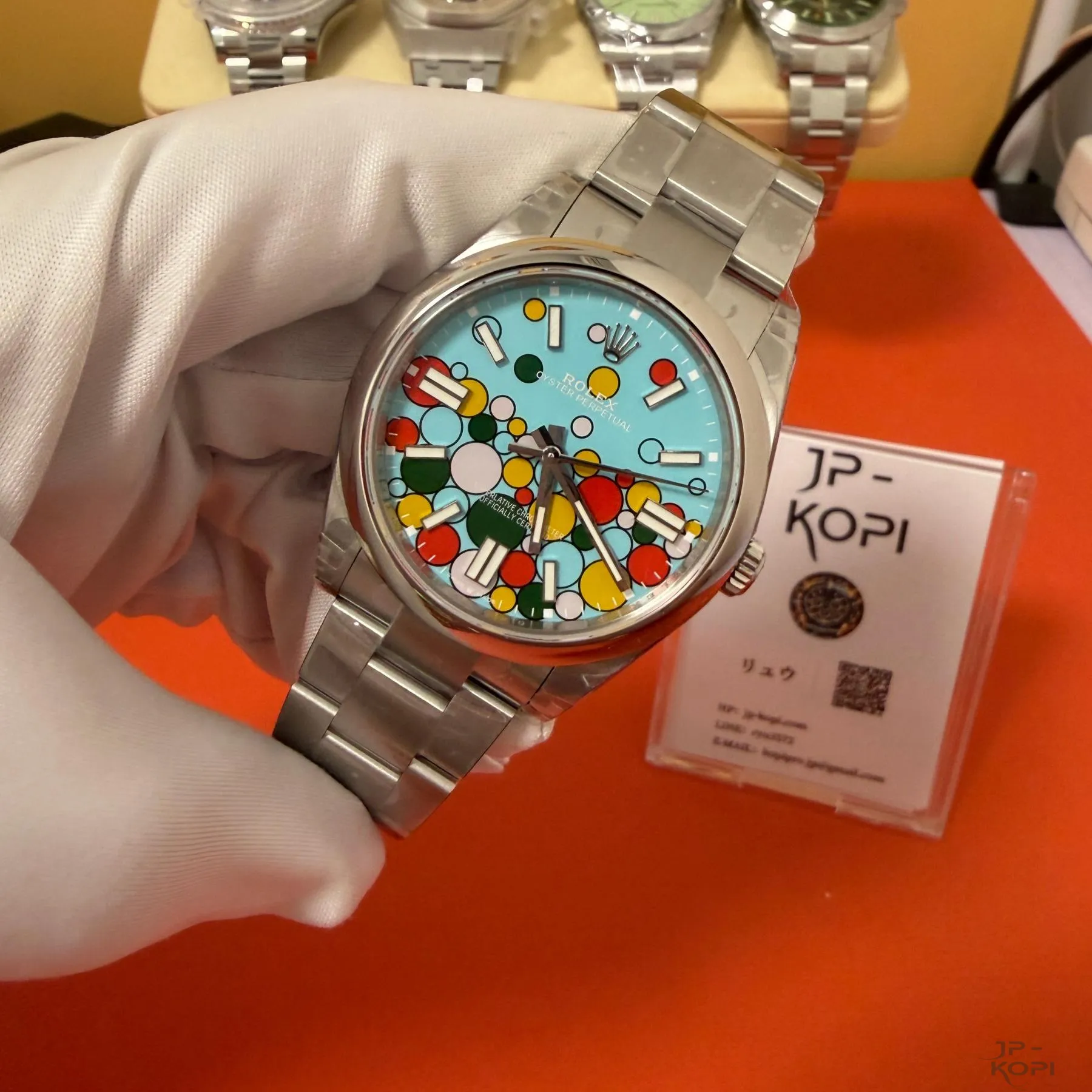 ロレックス オイスターパーペチュアル 124300|セレブレーションモチーフ 41mm ターコイズブルー【VS工場製】 - 画像 (4)