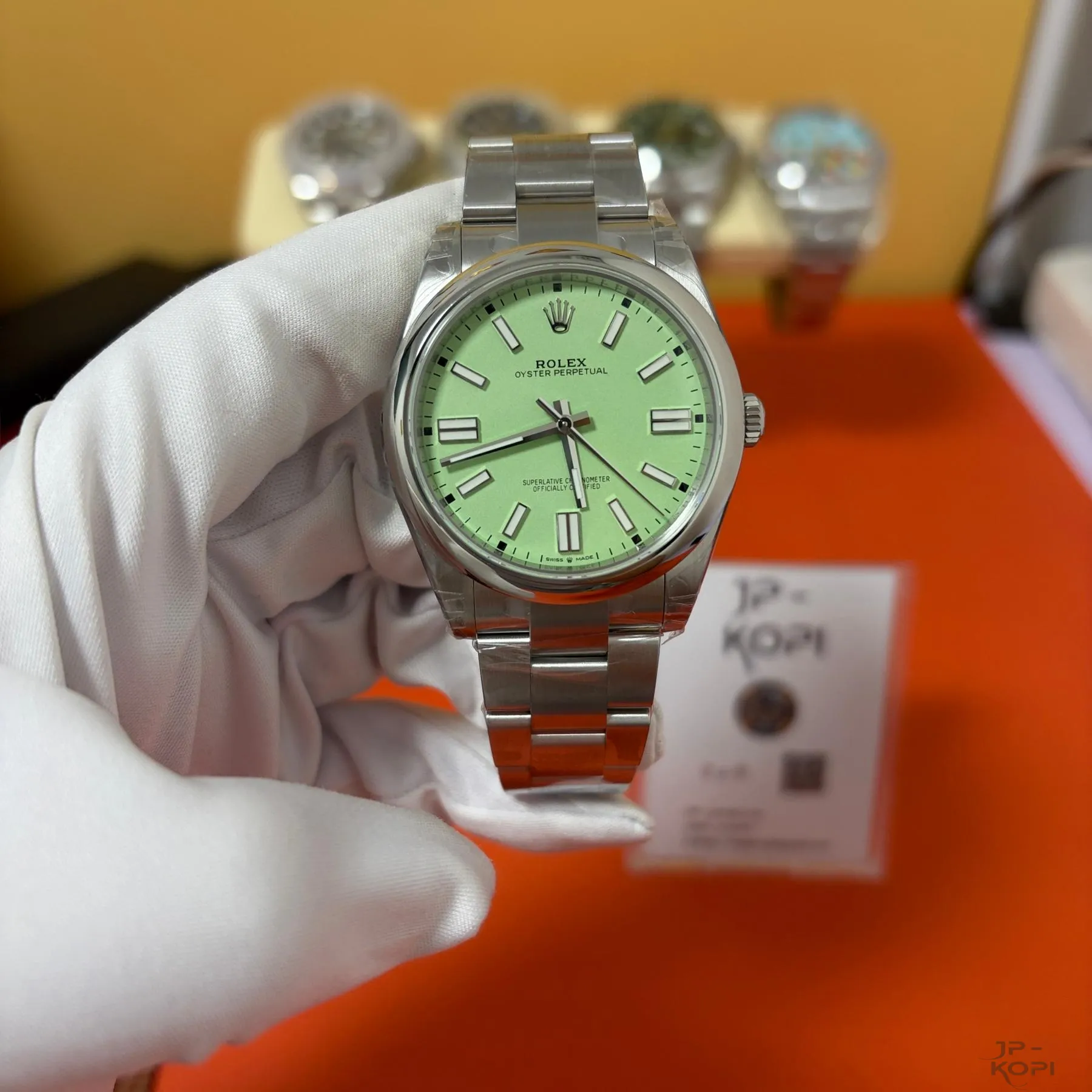 ロレックス オイスターパーペチュアル 134300|ピスタチオグリーン ノンデイト 41mm 【VS工場製】 - 画像 (2)