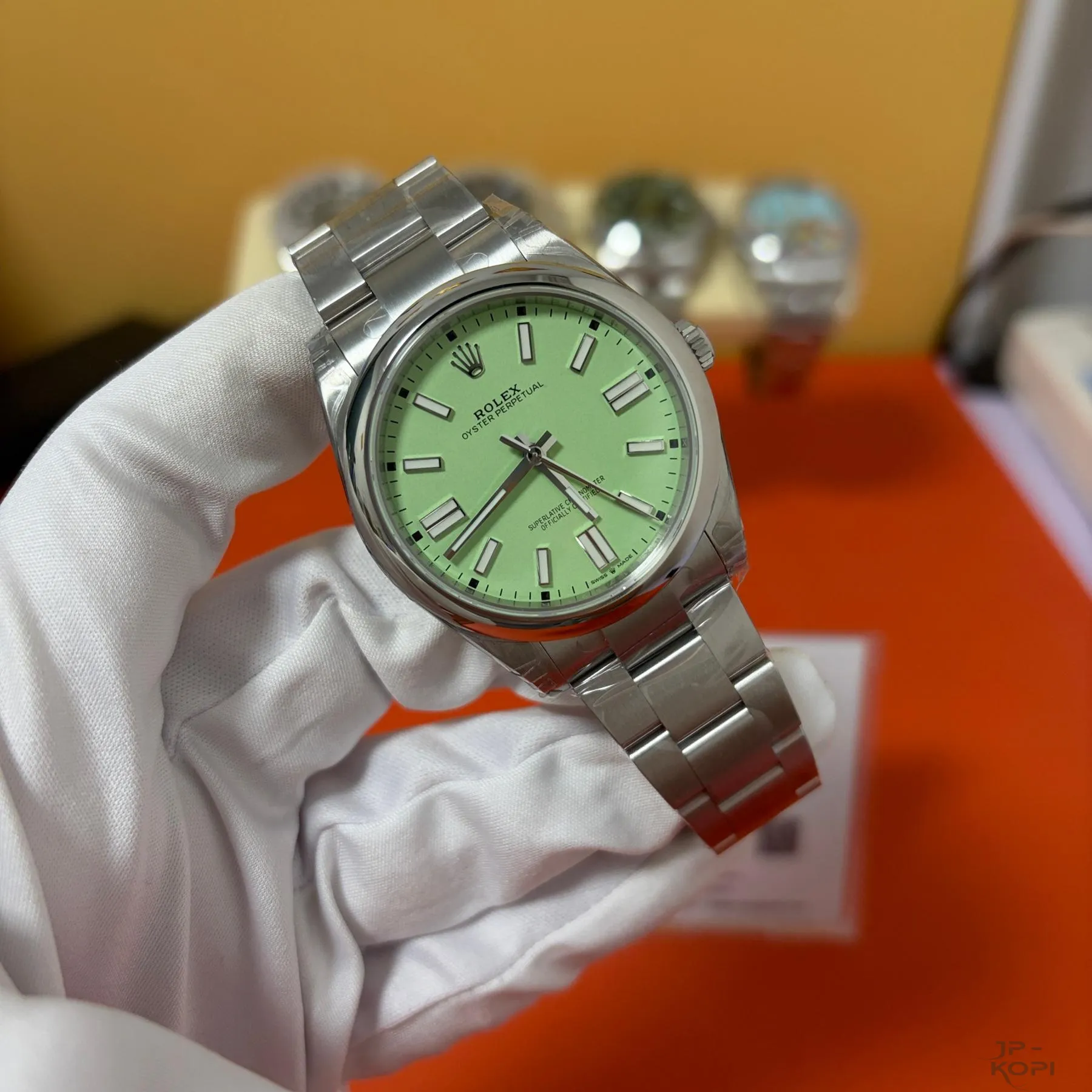 ロレックス オイスターパーペチュアル 134300|ピスタチオグリーン ノンデイト 41mm 【VS工場製】 - 画像 (3)