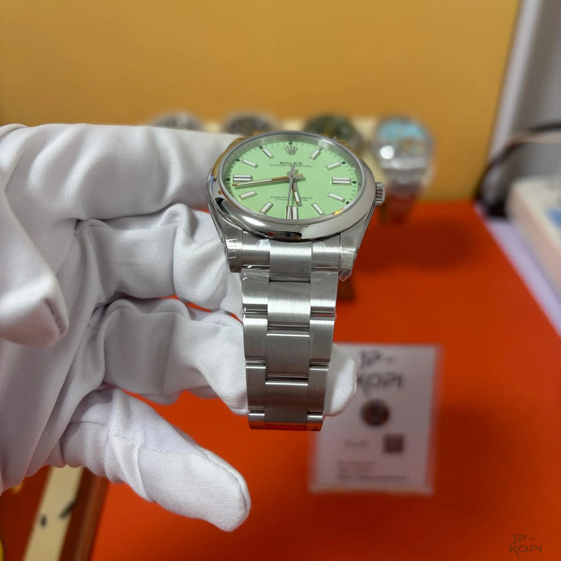 ロレックス オイスターパーペチュアル 134300|ピスタチオグリーン ノンデイト 41mm 【VS工場製】 - 画像 (5)