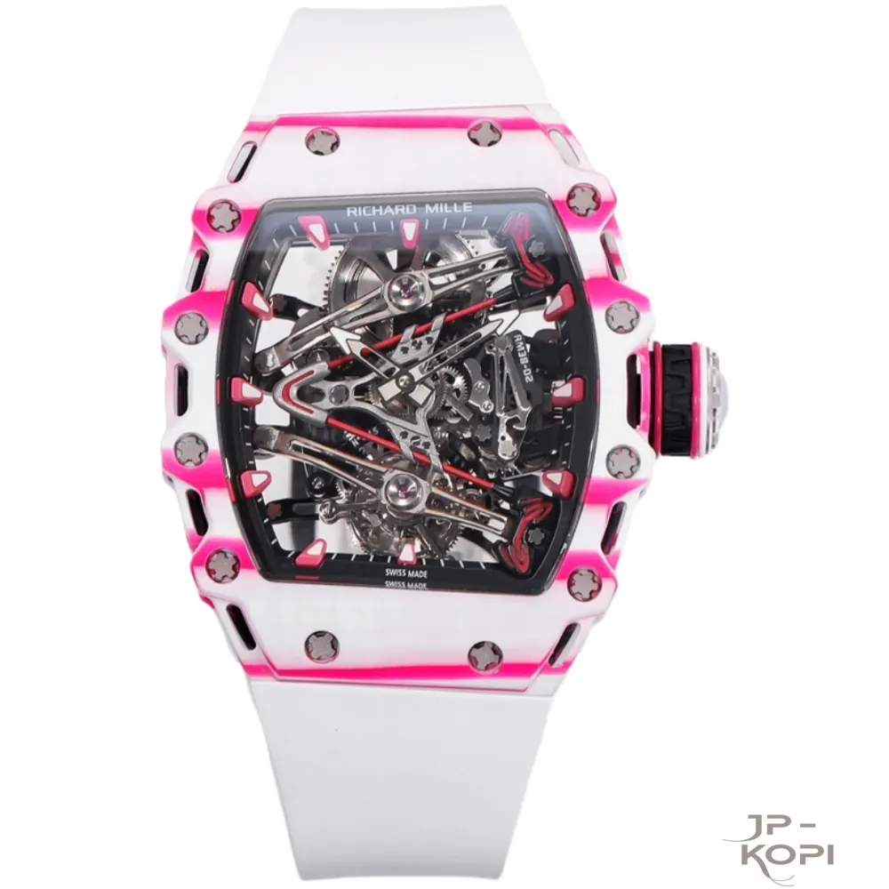 リシャール・ミル RM 38-02 トゥールビヨン Bubba Watson|ピンク×ホワイト ホワイトバンド TPT® ケース【RM工場製】