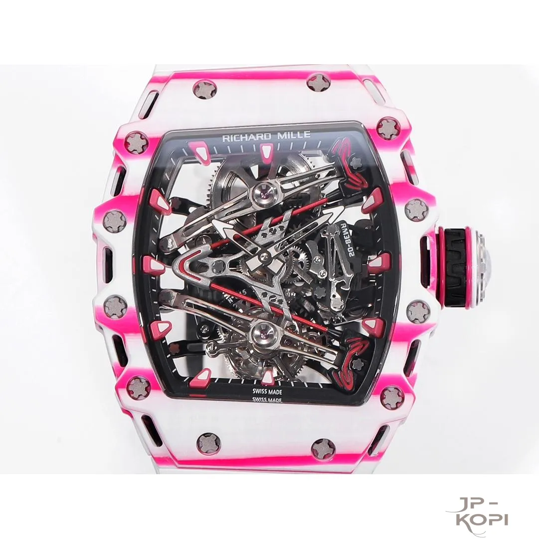 リシャール・ミル RM 38-02 トゥールビヨン Bubba Watson|ピンク×ホワイト ホワイトバンド TPT® ケース【RM工場製】 - 画像 (7)
