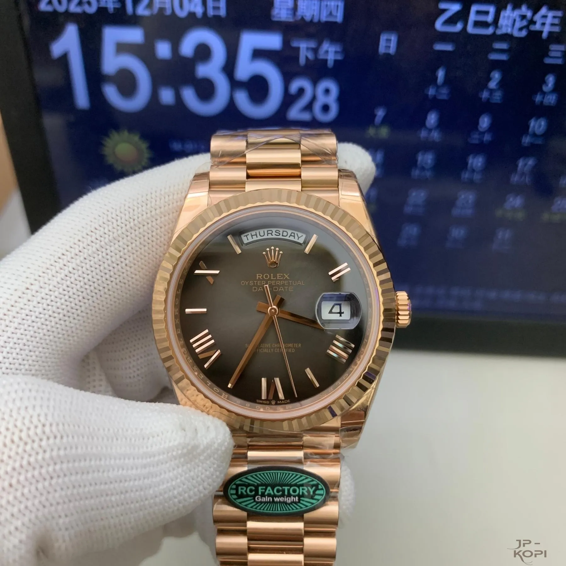 ロレックス デイデイト 228235-0055|ローズゴールド × スレートオンブレダイヤル【RC工場製】 - 画像 (2)