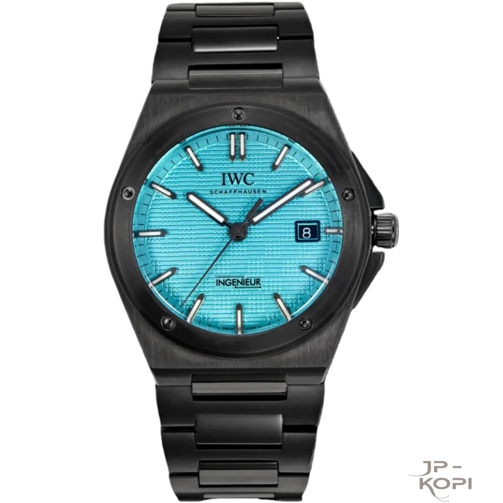 IWC インヂュニア・オートマティック 40|ターコイズ文字盤 × DLCブラック【BLS工場製】
