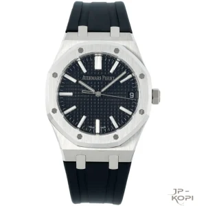 オーデマ・ピゲ ロイヤルオーク 41mm 15510ST|ブラック文字盤 × ラバーベルト【DDF工場製】