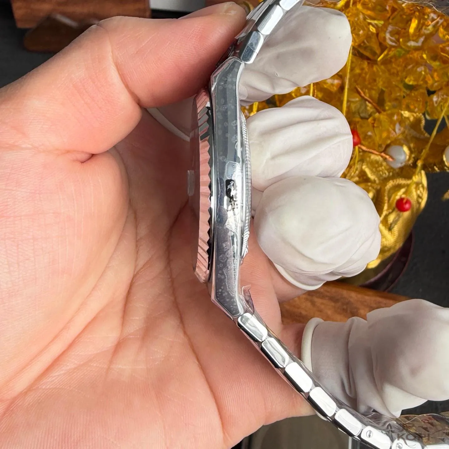 ロレックス ランドドゥエラー 127336 | ステンレス × アイスブルーハニカムダイヤル × フルーテッドベゼル 一体式Cal.7135【B工場V2】 - 画像 (6)