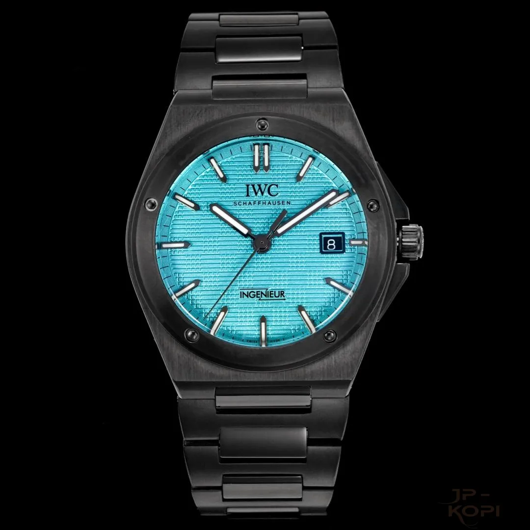 IWC インヂュニア・オートマティック 40|ターコイズ文字盤 × DLCブラック【BLS工場製】 - 画像 (2)