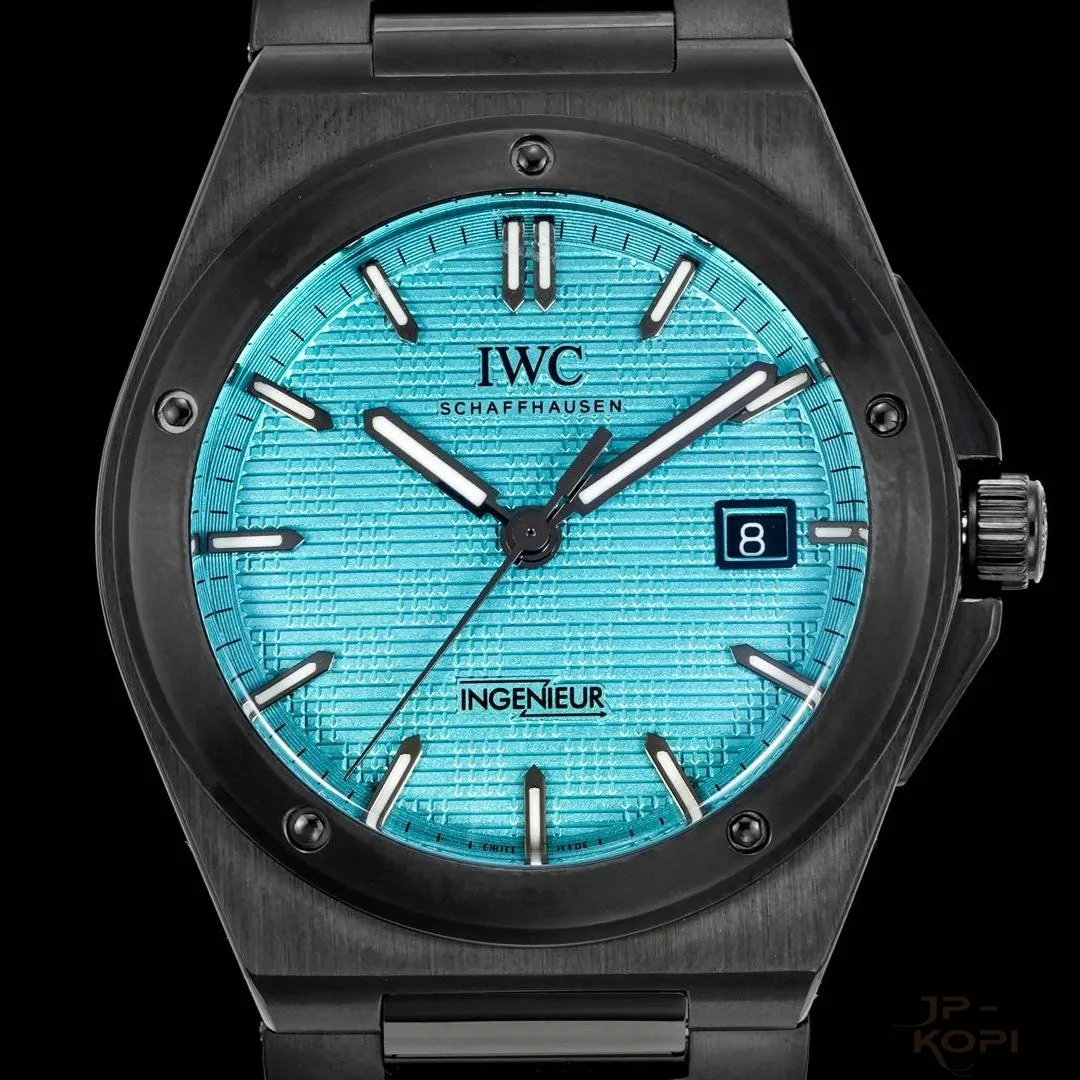 IWC インヂュニア・オートマティック 40|ターコイズ文字盤 × DLCブラック【BLS工場製】 - 画像 (3)