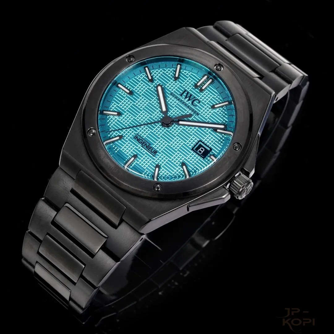 IWC インヂュニア・オートマティック 40|ターコイズ文字盤 × DLCブラック【BLS工場製】 - 画像 (5)