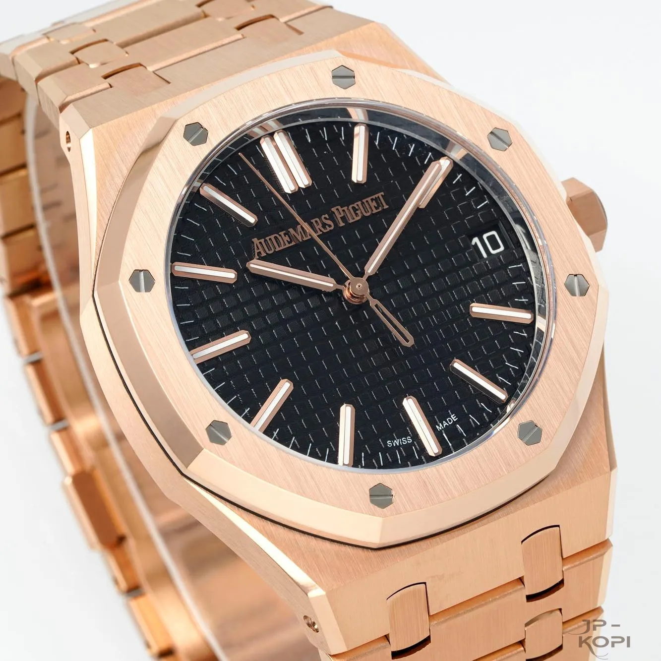オーデマ・ピゲ ロイヤルオーク 41mm 15510OR|ブラック文字盤 × ローズゴールドブレス 加重版【DDF工場製】 - 画像 (4)