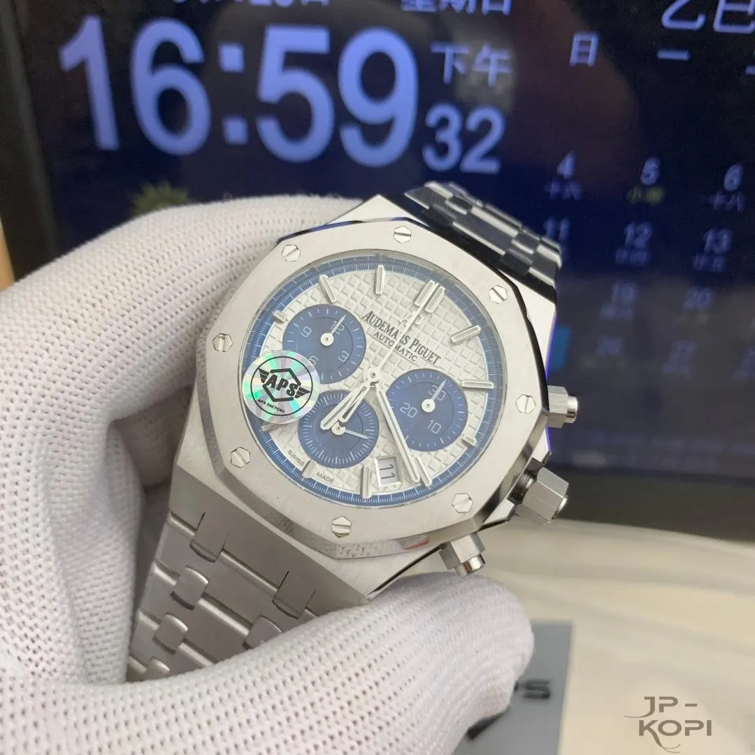 オーデマ・ピゲ ロイヤル オーク クロノグラフ 38mm 26315ST|シルバー文字盤 × ブルーカウンター【APS工場製】 - 画像 (5)