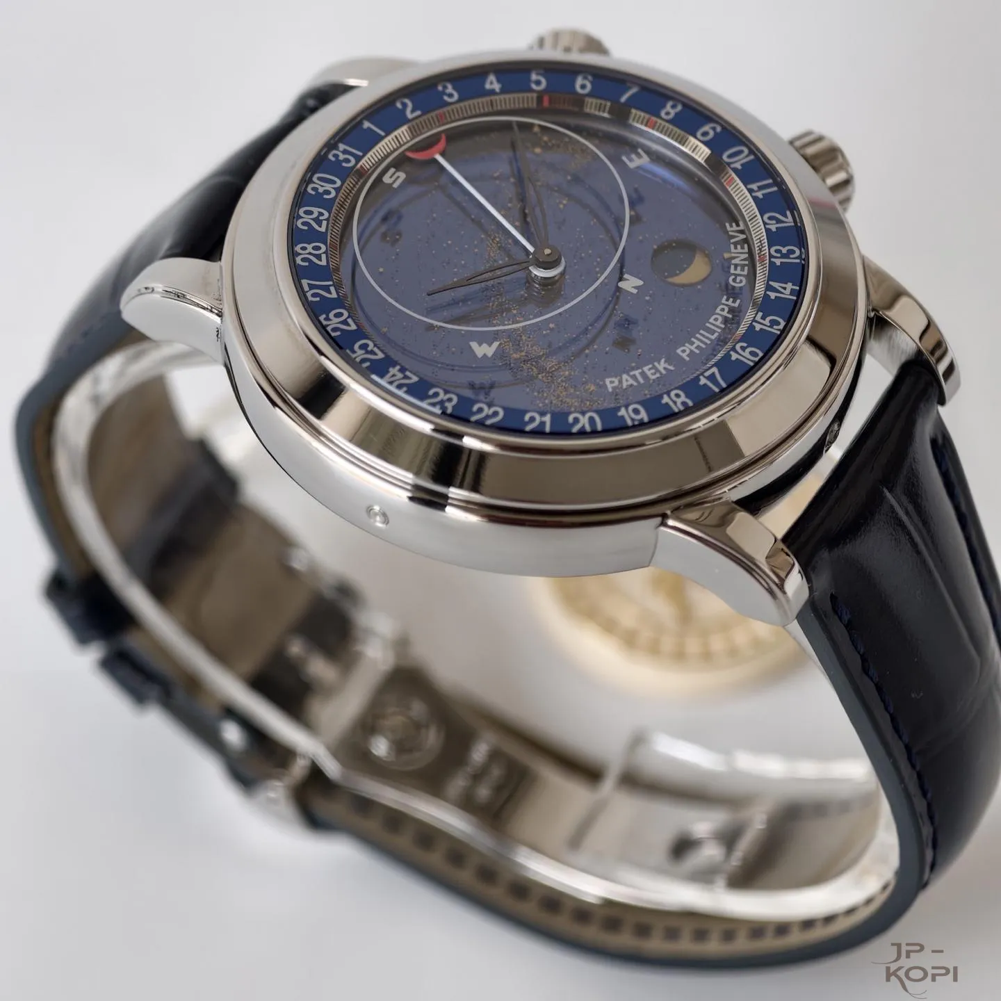 パテック・フィリップ セレスティアル 6102P-001|ブルー文字盤 セレスティアルディスク × レザーストラップ 44mm【PPF工場製】 - 画像 (5)