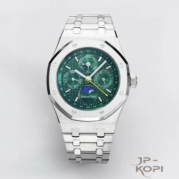 オーデマ・ピゲ ロイヤルオーク 永久カレンダー 41mm 26606ST|グリーン文字盤 × ステンレスブレスレット【BBS工場製】 - 画像 (2)