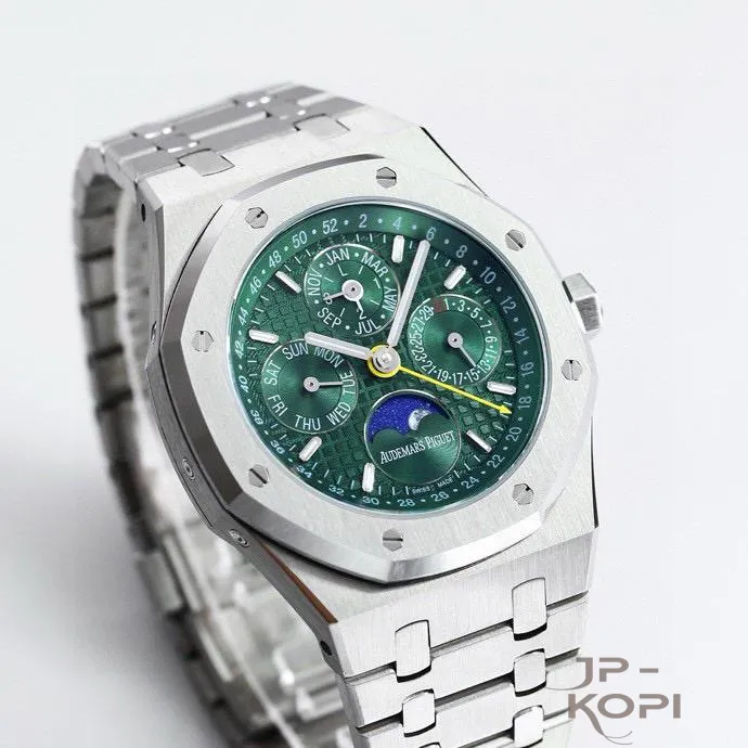 オーデマ・ピゲ ロイヤルオーク 永久カレンダー 41mm 26606ST|グリーン文字盤 × ステンレスブレスレット【BBS工場製】 - 画像 (4)