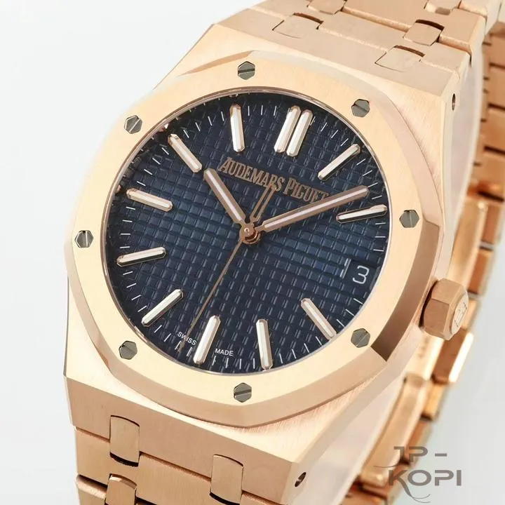 オーデマ・ピゲ ロイヤルオーク 50周年 41mm 15510OR|ナイトブルー文字盤 × ローズゴールドブレスレット【IP工場製】 - 画像 (4)