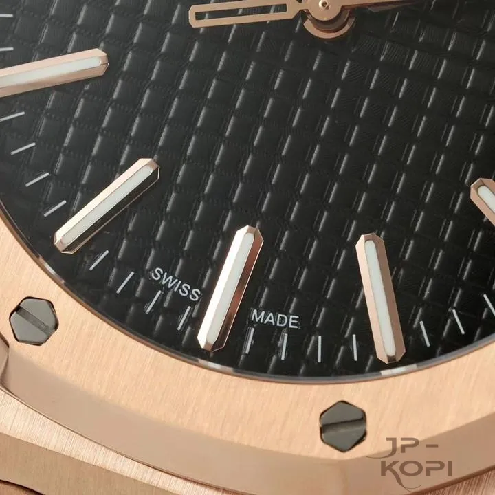 オーデマ・ピゲ ロイヤルオーク“50周年記念”41mm 15510OR|ブラック文字盤 × レザーストラップ【IP工場製】 - 画像 (5)