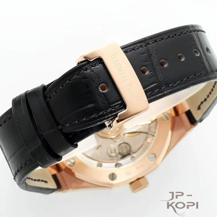 オーデマ・ピゲ ロイヤルオーク“50周年記念”41mm 15510OR|ブラック文字盤 × レザーストラップ【IP工場製】 - 画像 (8)