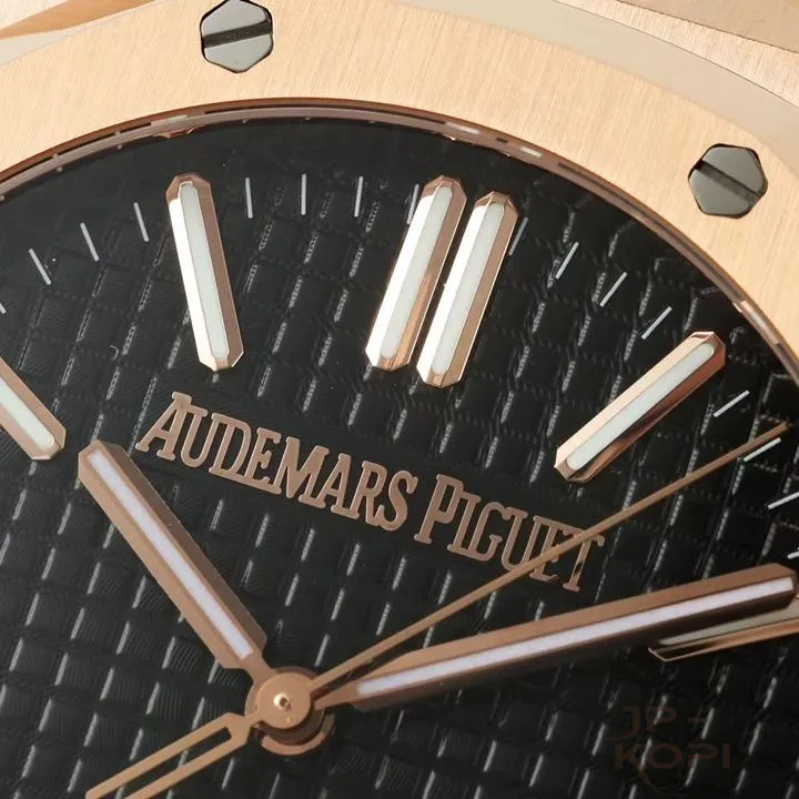 オーデマ・ピゲ ロイヤルオーク“50周年記念”41mm 15510OR|ブラック文字盤 × レザーストラップ【IP工場製】 - 画像 (10)