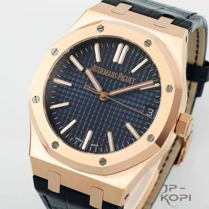 オーデマ・ピゲ ロイヤルオーク“50周年記念”41mm 15510OR|ナイトブルー文字盤 × ブルーレザーストラップ【IP工場製】 - 画像 (4)