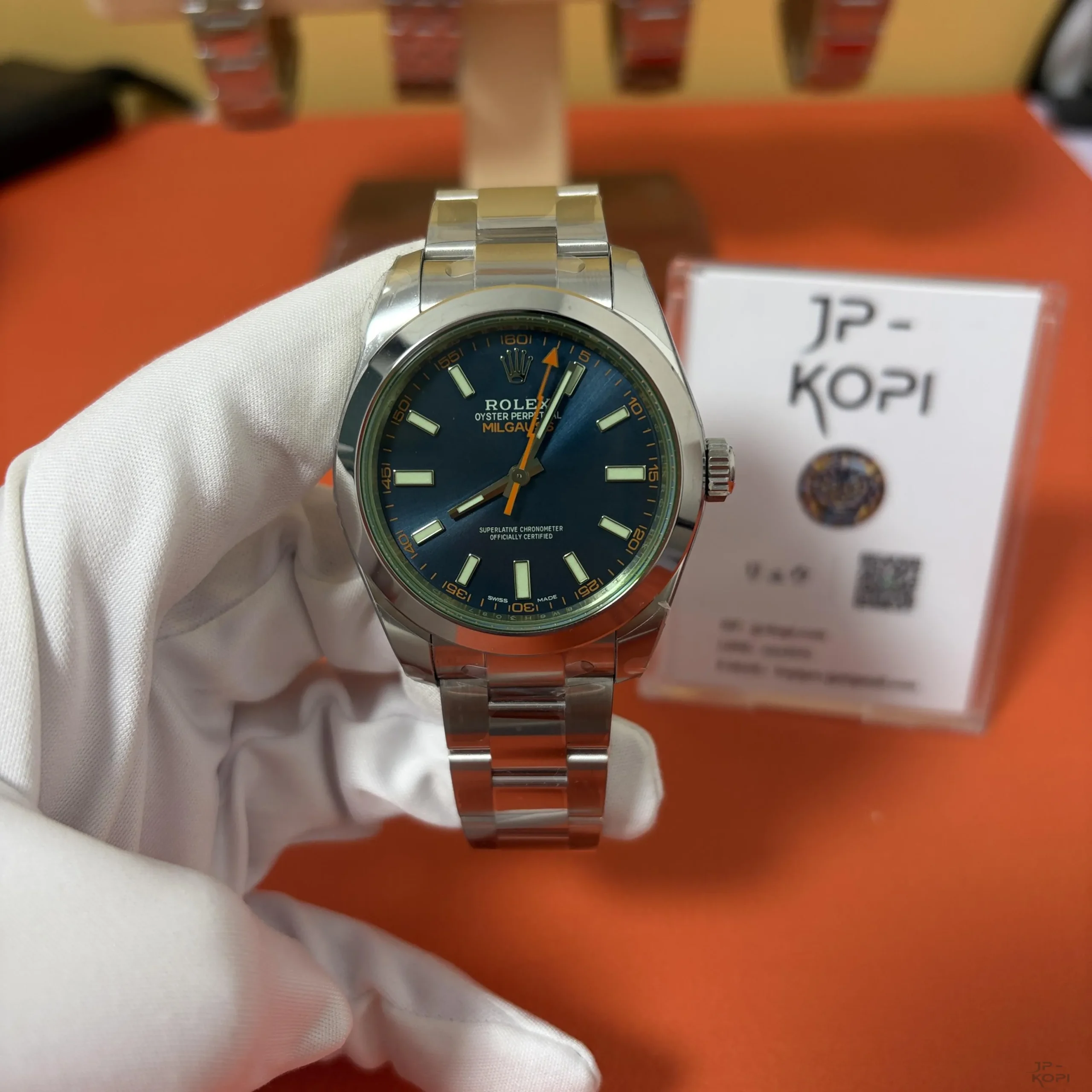 ロレックス ミルガウス 116400GV-0002|Zブルー ダイアル グリーンサファイヤガラス 丹東Cal.3131【VS工場製】 - 画像 (2)