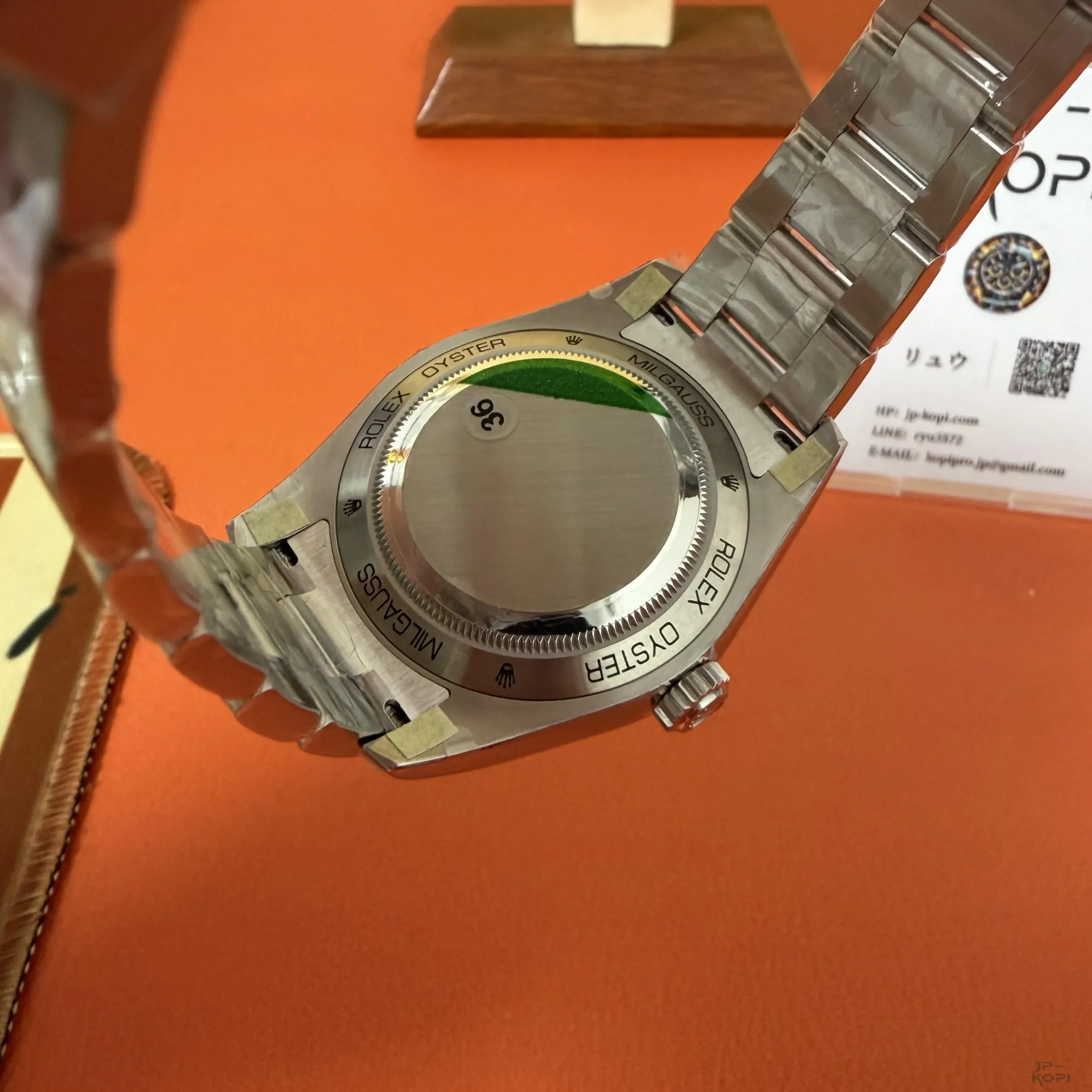 ロレックス ミルガウス 116400GV-0002|Zブルー ダイアル グリーンサファイヤガラス 丹東Cal.3131【VS工場製】 - 画像 (12)