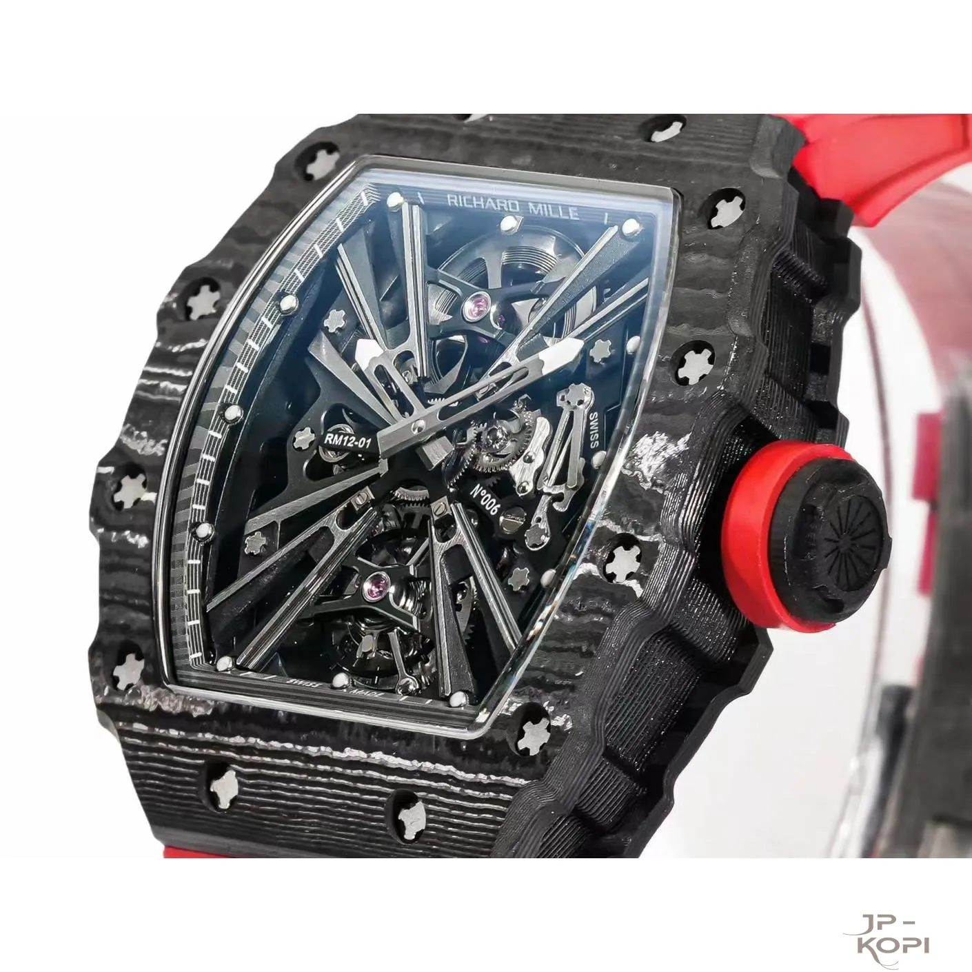 リシャール・ミル RM12-01 トゥールビヨン|ブラックカーボンケース × レッドバンド【RM工場製】 - 画像 (3)