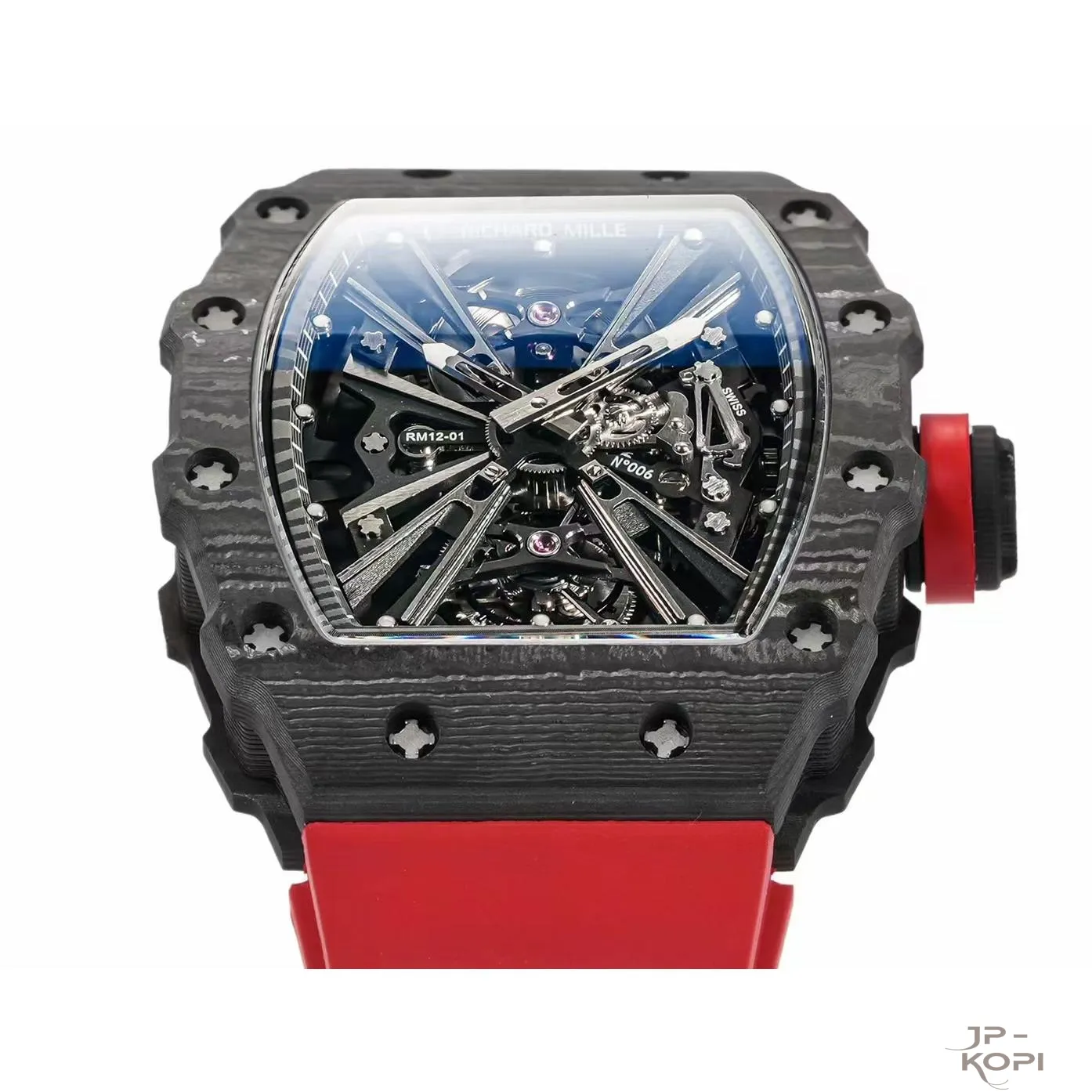 リシャール・ミル RM12-01 トゥールビヨン|ブラックカーボンケース × レッドバンド【RM工場製】 - 画像 (6)