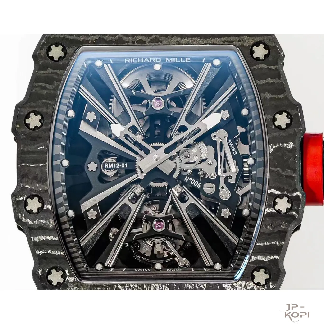 リシャール・ミル RM12-01 トゥールビヨン|ブラックカーボンケース × レッドバンド【RM工場製】 - 画像 (7)