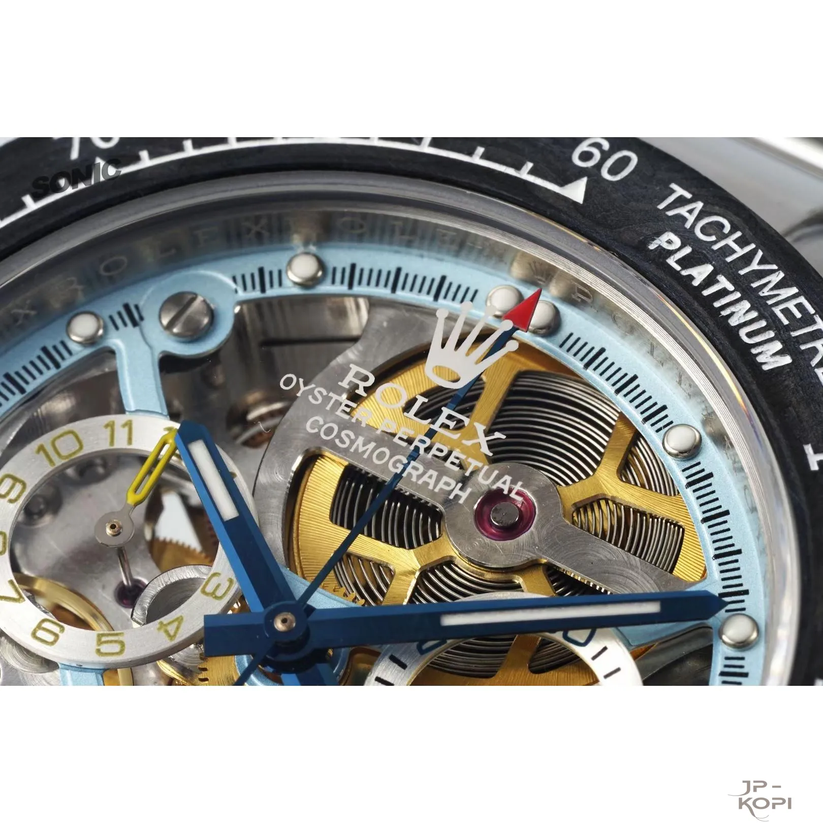 ロレックス × Artisans de Genève スケルトン|ホワイト×ブルーダイアル × ステンレスバンド【Sonic工場製】 - 画像 (3)