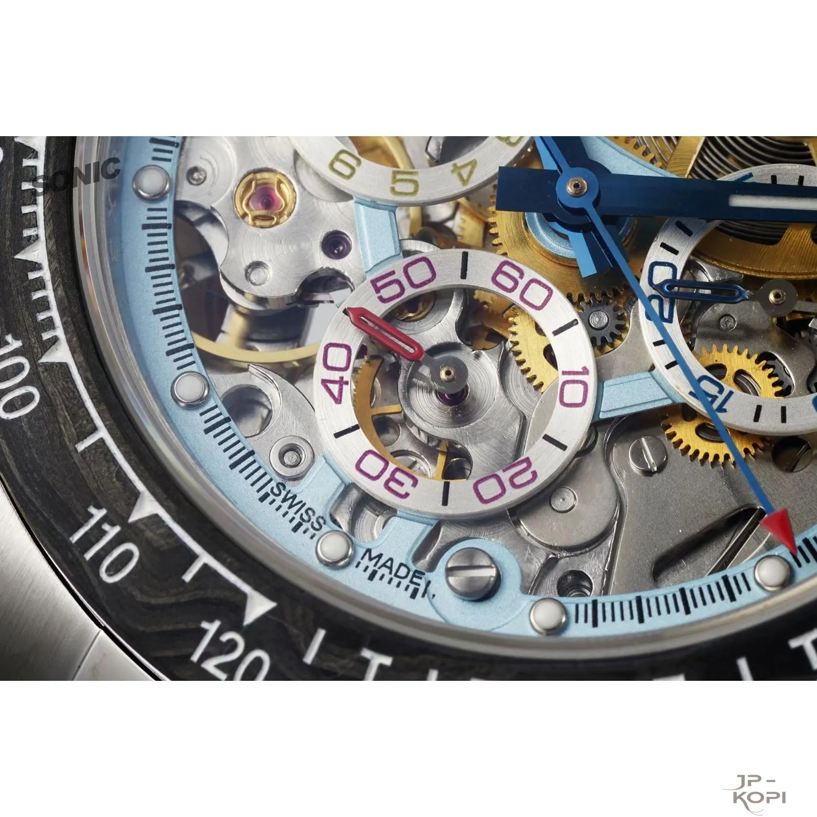 ロレックス × Artisans de Genève スケルトン|ホワイト×ブルーダイアル × ステンレスバンド【Sonic工場製】 - 画像 (4)