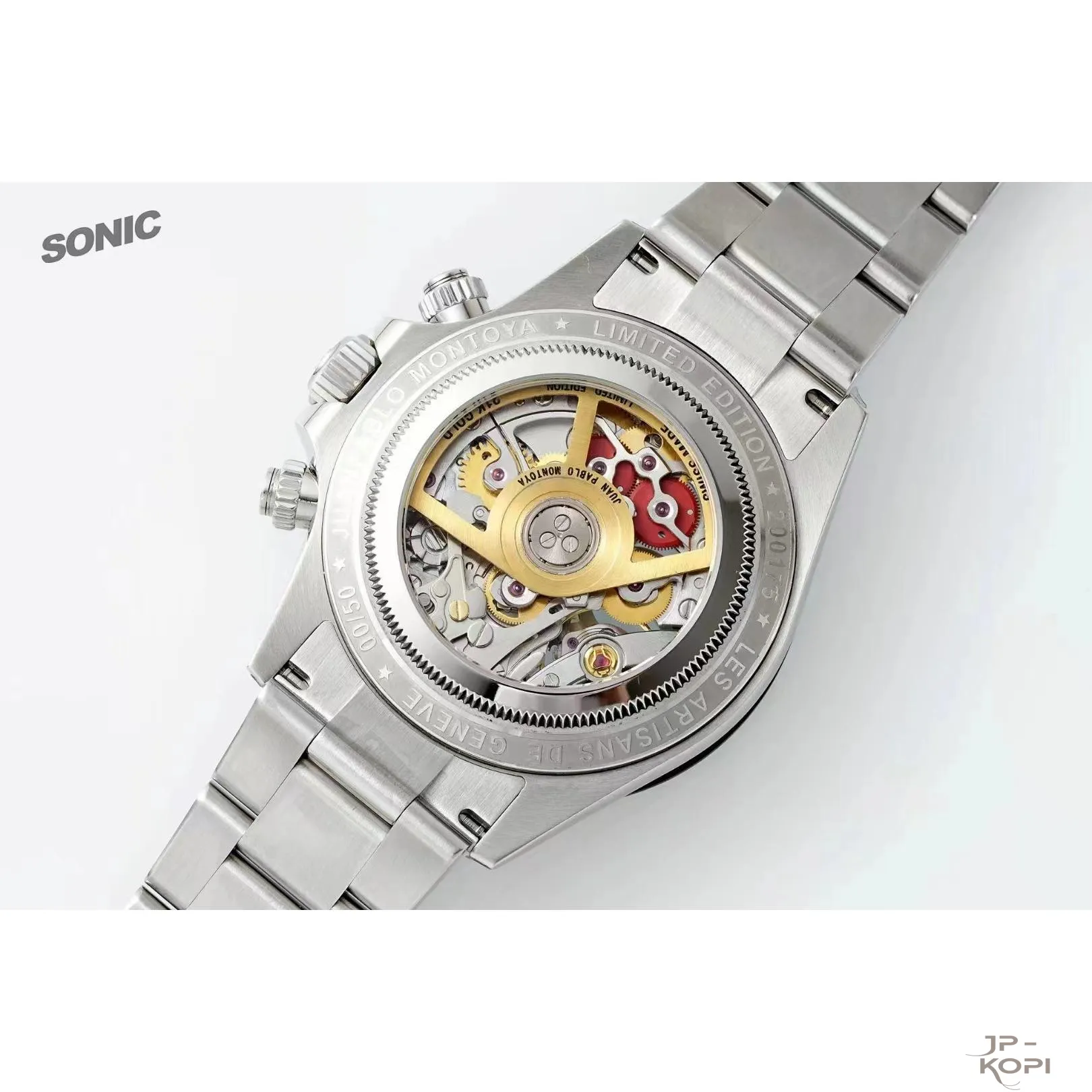 ロレックス × Artisans de Genève スケルトン|ホワイト×ブルーダイアル × ステンレスバンド【Sonic工場製】 - 画像 (8)
