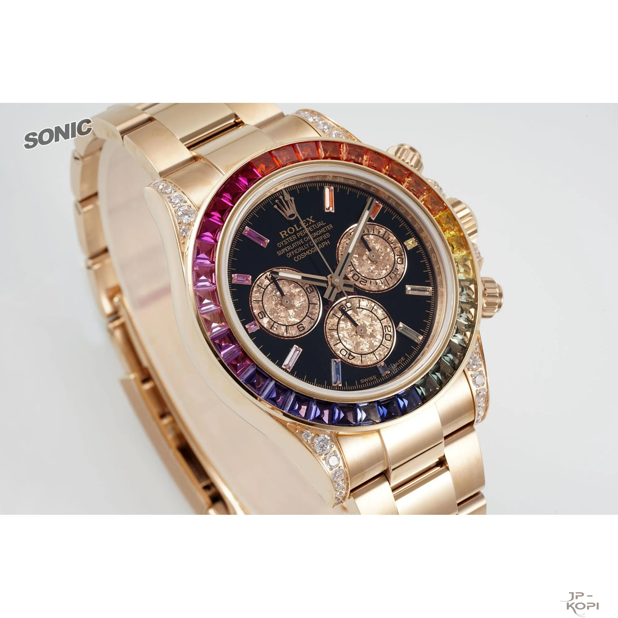 ロレックス デイトナ レインボー 116595RBOW|バゲットダイヤベゼル × ローズゴールド【Sonic工場製】 - 画像 (2)