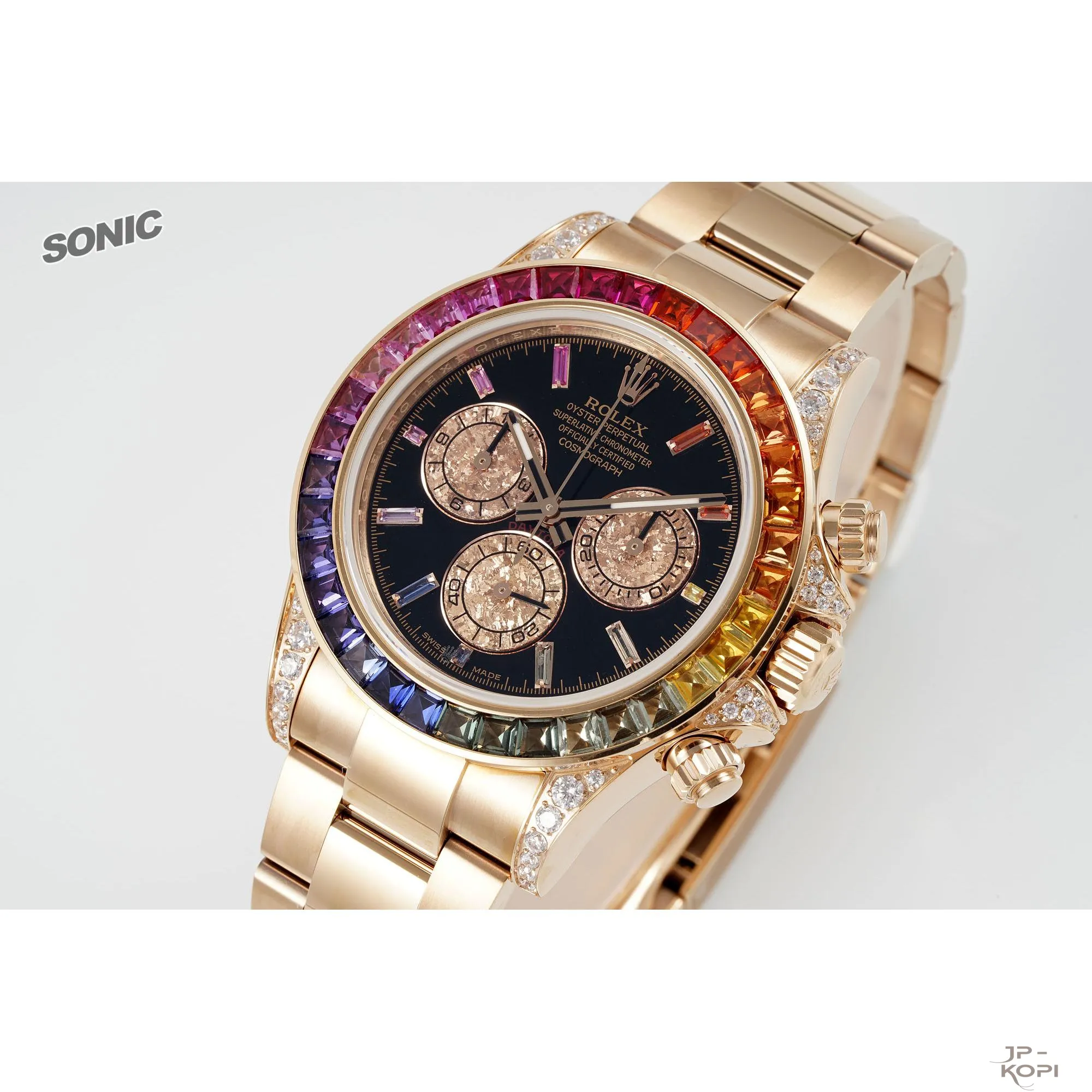 ロレックス デイトナ レインボー 116595RBOW|バゲットダイヤベゼル × ローズゴールド【Sonic工場製】 - 画像 (3)