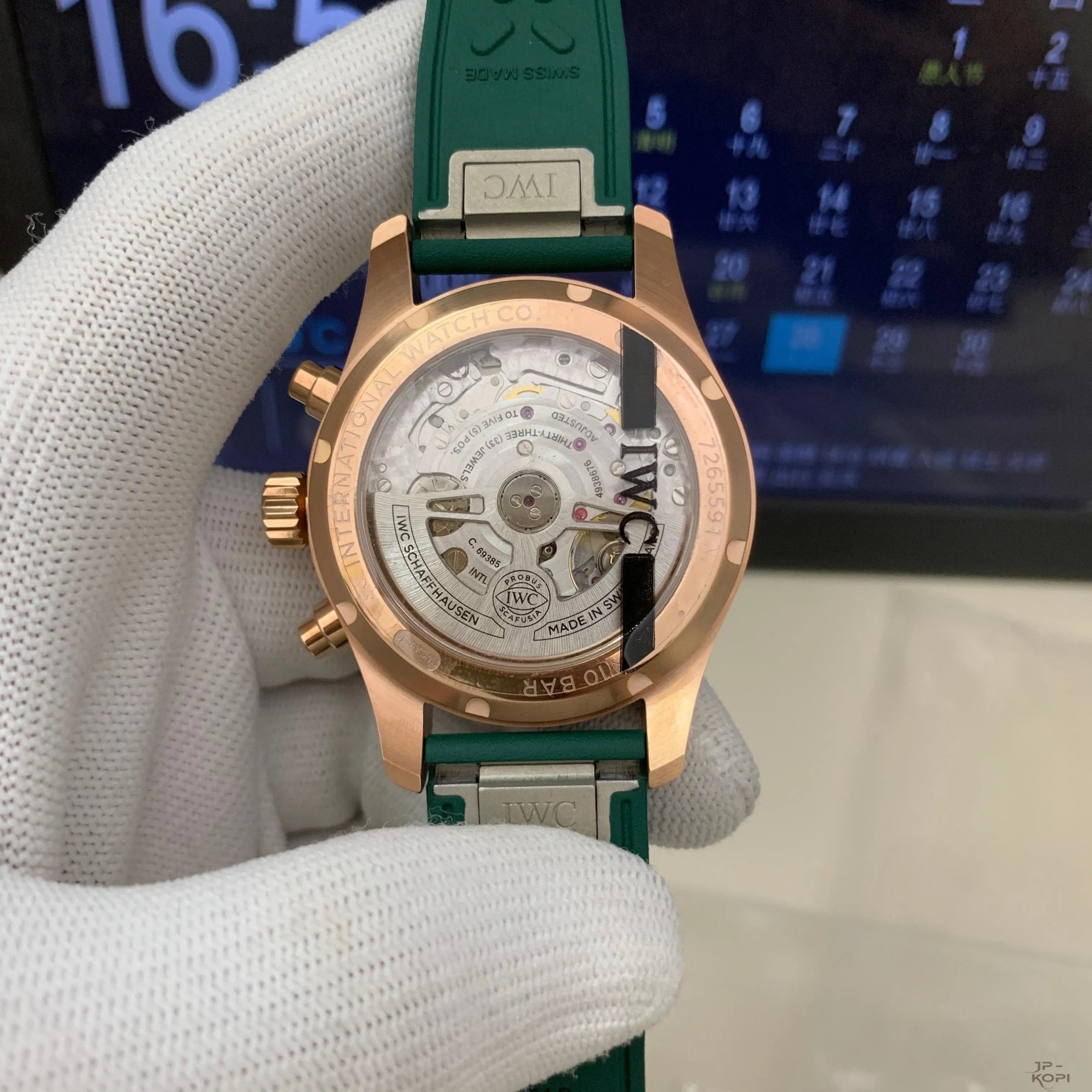 IWC パイロットウォッチ IW388110|グリーンダイアル × ローズゴールドケース × ラバーベルト【APS工場製】 - 画像 (7)