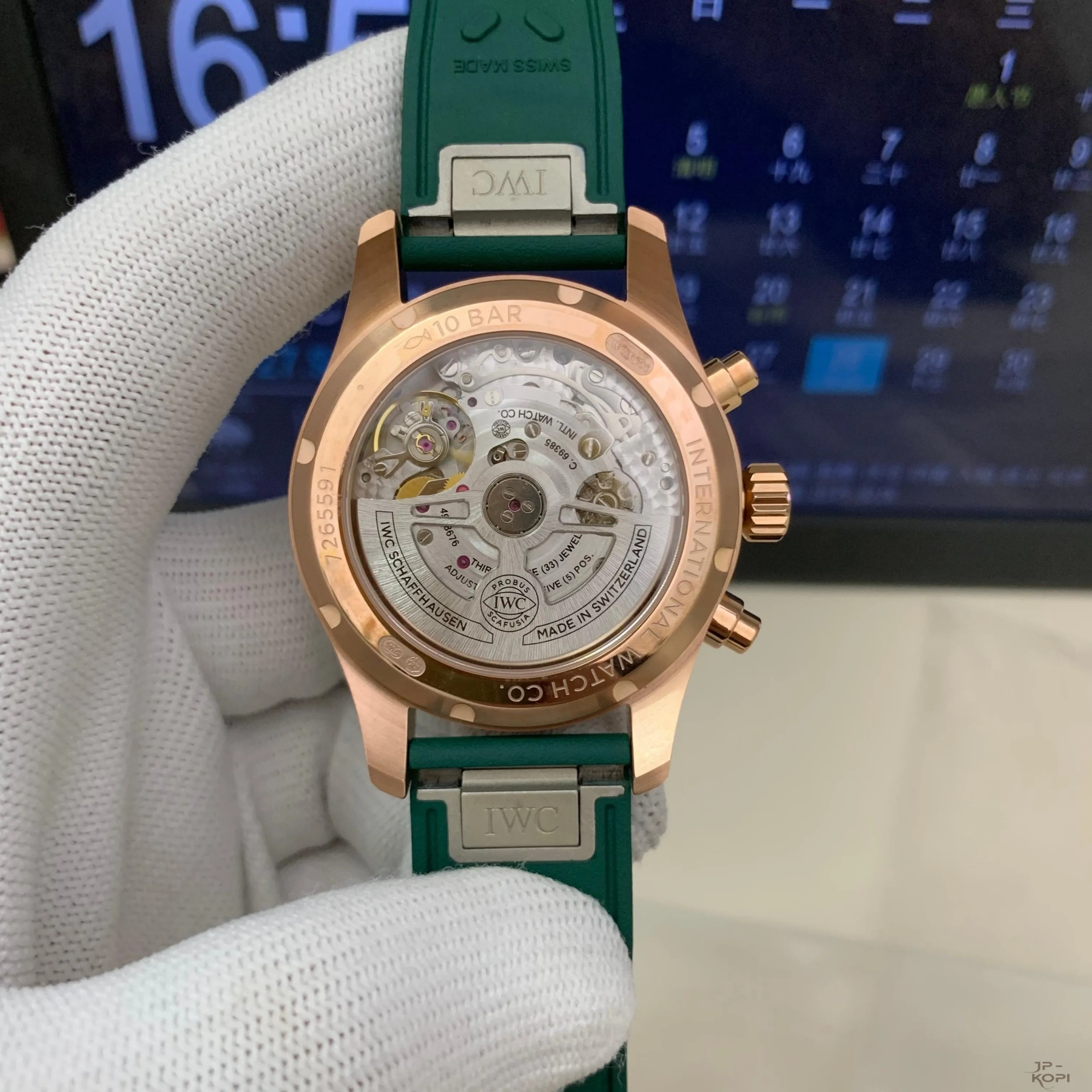 IWC パイロットウォッチ IW388110|グリーンダイアル × ローズゴールドケース × ラバーベルト【APS工場製】 - 画像 (9)