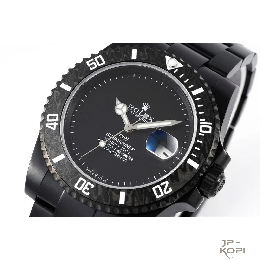 DiW × ロレックス サブマリーナー GHOST Stealth|DLCブラック × カーボンベゼル 40mm【DIW工場製】 - 画像 (3)