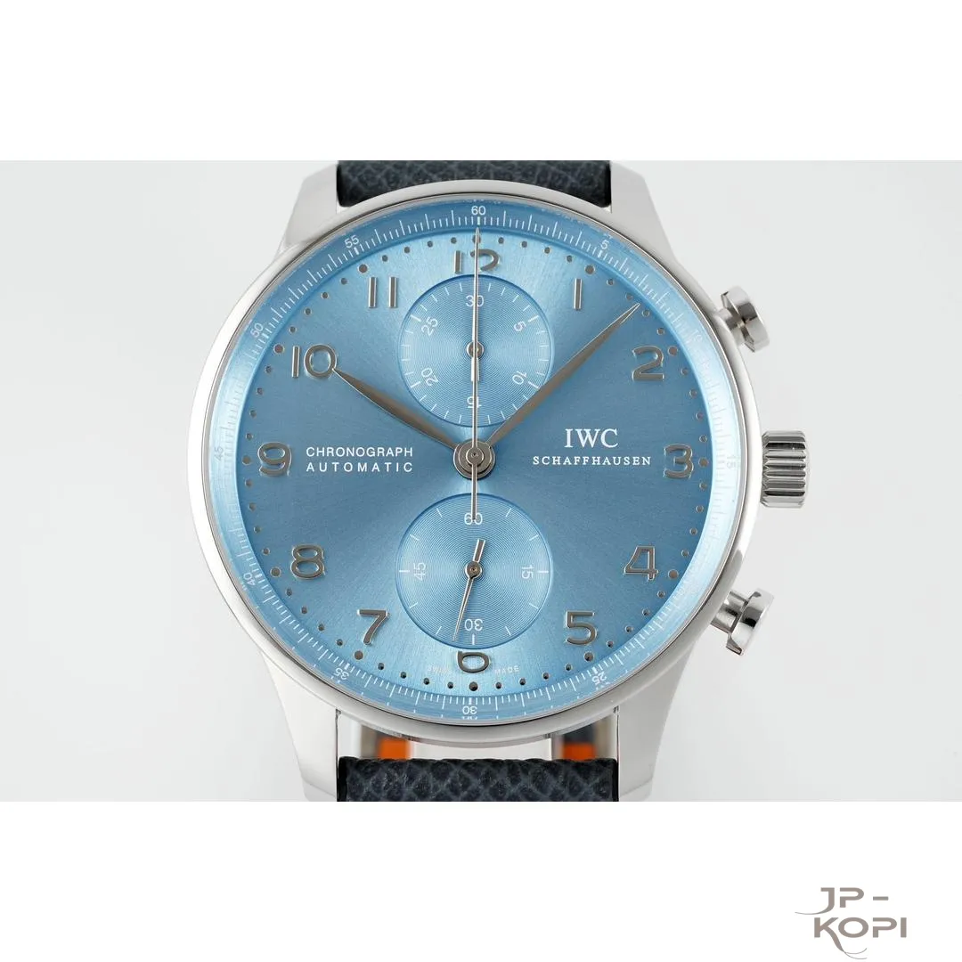 IWC ポルトギーゼ IW501708|ホライゾンブルー文字盤 シルバーインデックス×ライトブルーレザー 42.4mm【ZF工場製】 - 画像 (5)