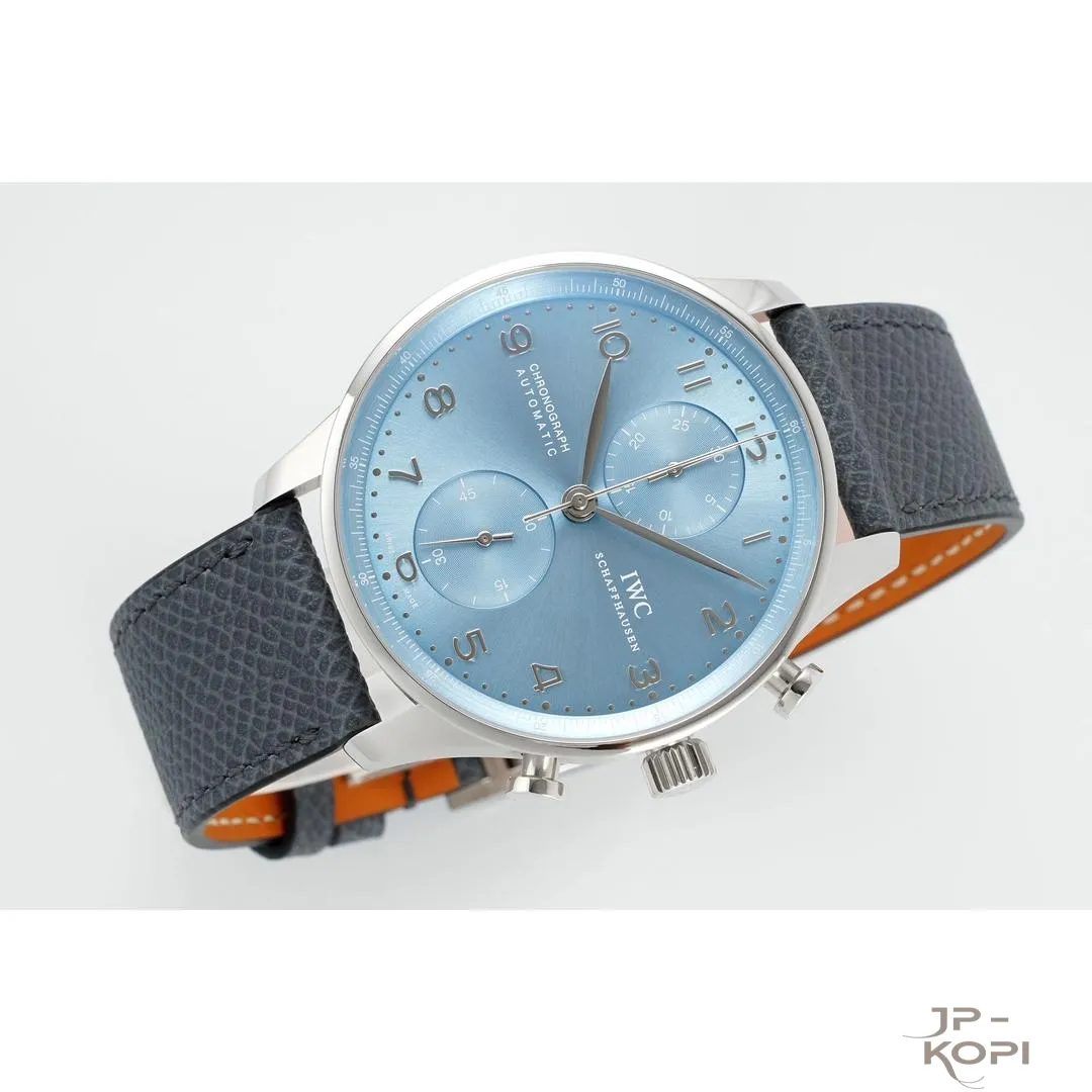 IWC ポルトギーゼ IW501708|ホライゾンブルー文字盤 シルバーインデックス×ライトブルーレザー 42.4mm【ZF工場製】 - 画像 (6)