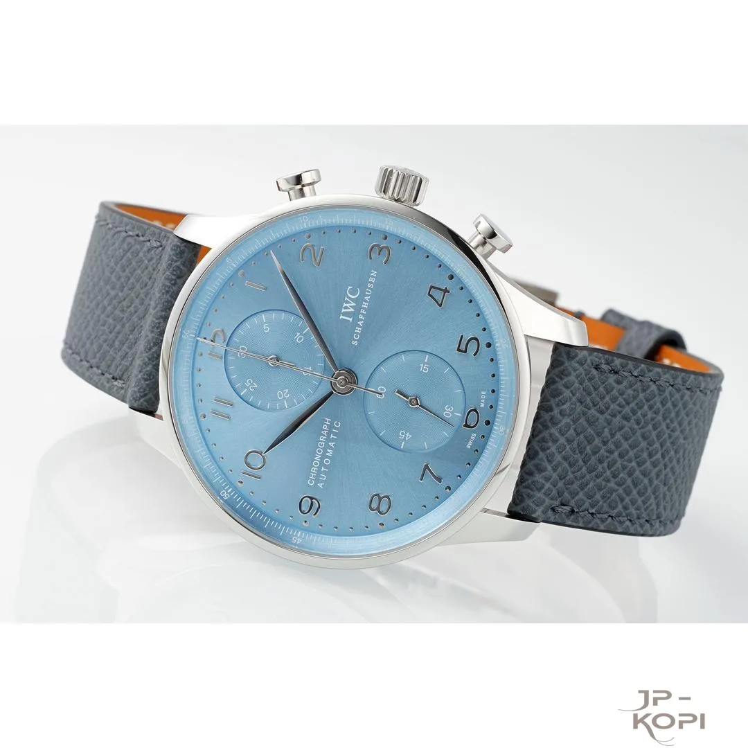IWC ポルトギーゼ IW501708|ホライゾンブルー文字盤 シルバーインデックス×ライトブルーレザー 42.4mm【ZF工場製】 - 画像 (9)