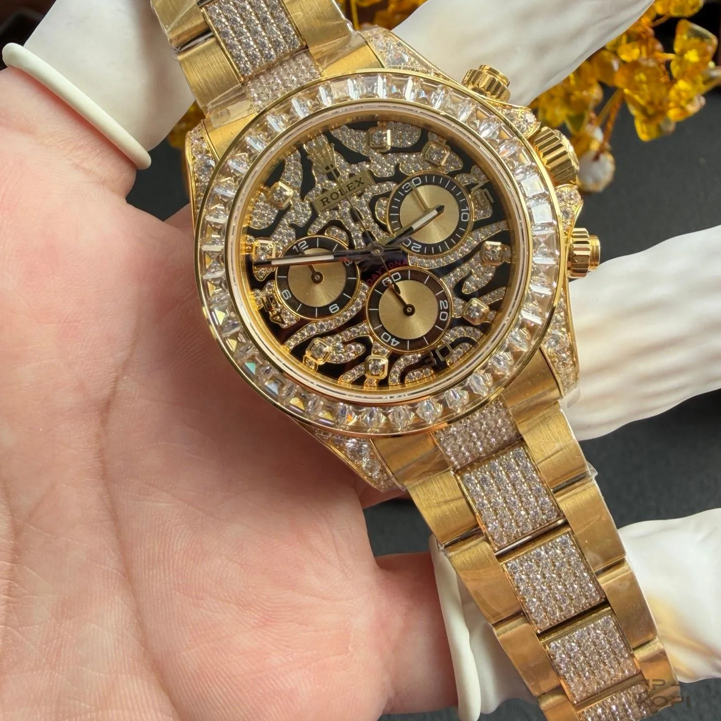 ロレックス デイトナ 116598TBR “Eye of the Tiger”|バゲットダイヤ × タイガーアイ文字盤 40mm【PPM工場製】 - 画像 (3)
