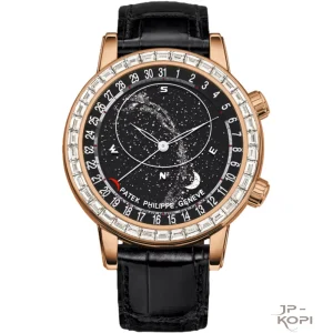パテック・フィリップ セレスティアル 6104R-001｜ブラックサファイヤクリスタルディスク × 38石の長形宝石【PPF工場製】